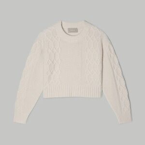 Everlane The Felted Merino Cropped Cable Sweater
